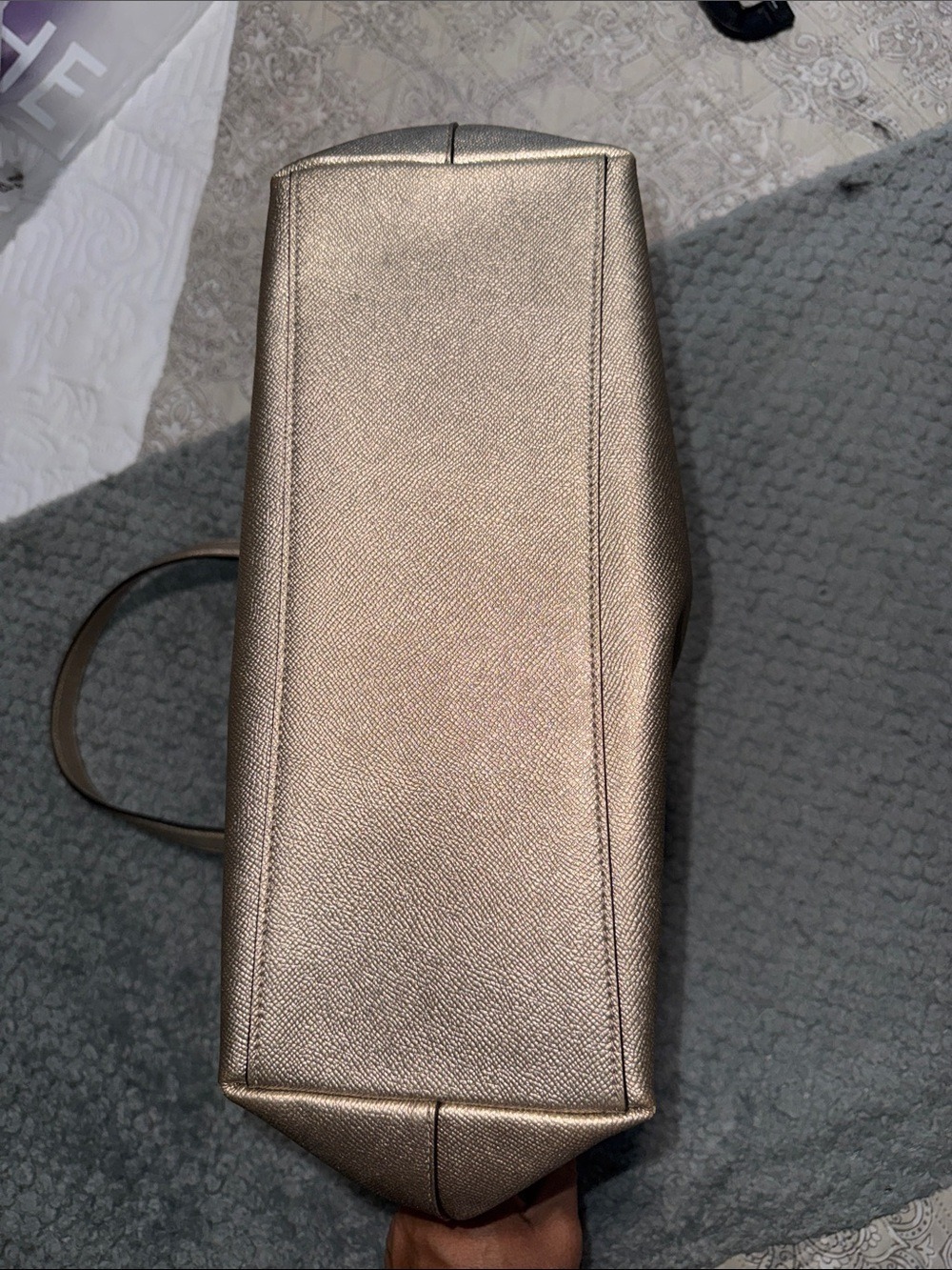 Coach Metallic Champagne Tote in Shimmery Gold-Taupe - Picture 6 of 7